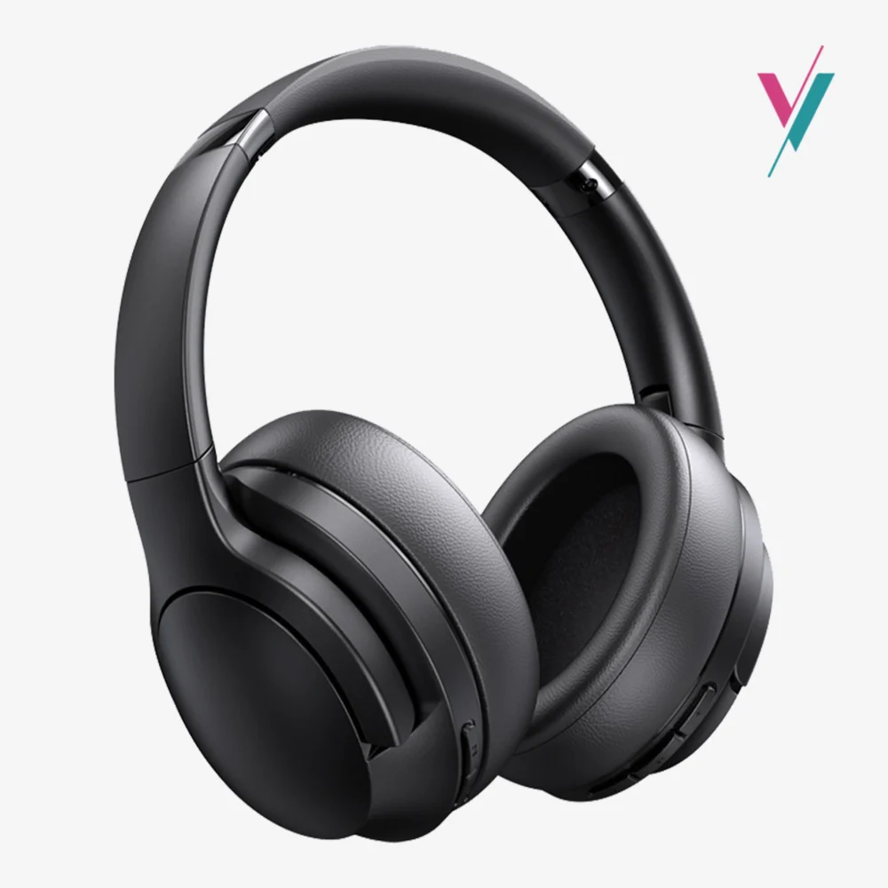 black cordless headphones